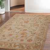 6' x9' 4'' Beige Tan Light Gold Color Hand Knotted French Aubusson Savonnerie 100% Wool Traditional Oriental Rug